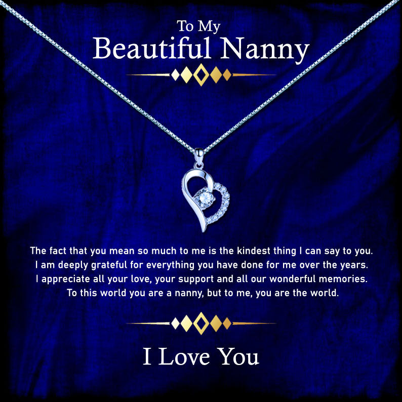 To My Beautiful Grandmother - Elegant Royal Blue Message Necklace