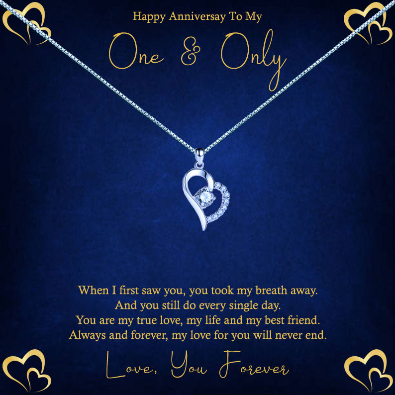 One & Only Gold Hearts Message Necklaces