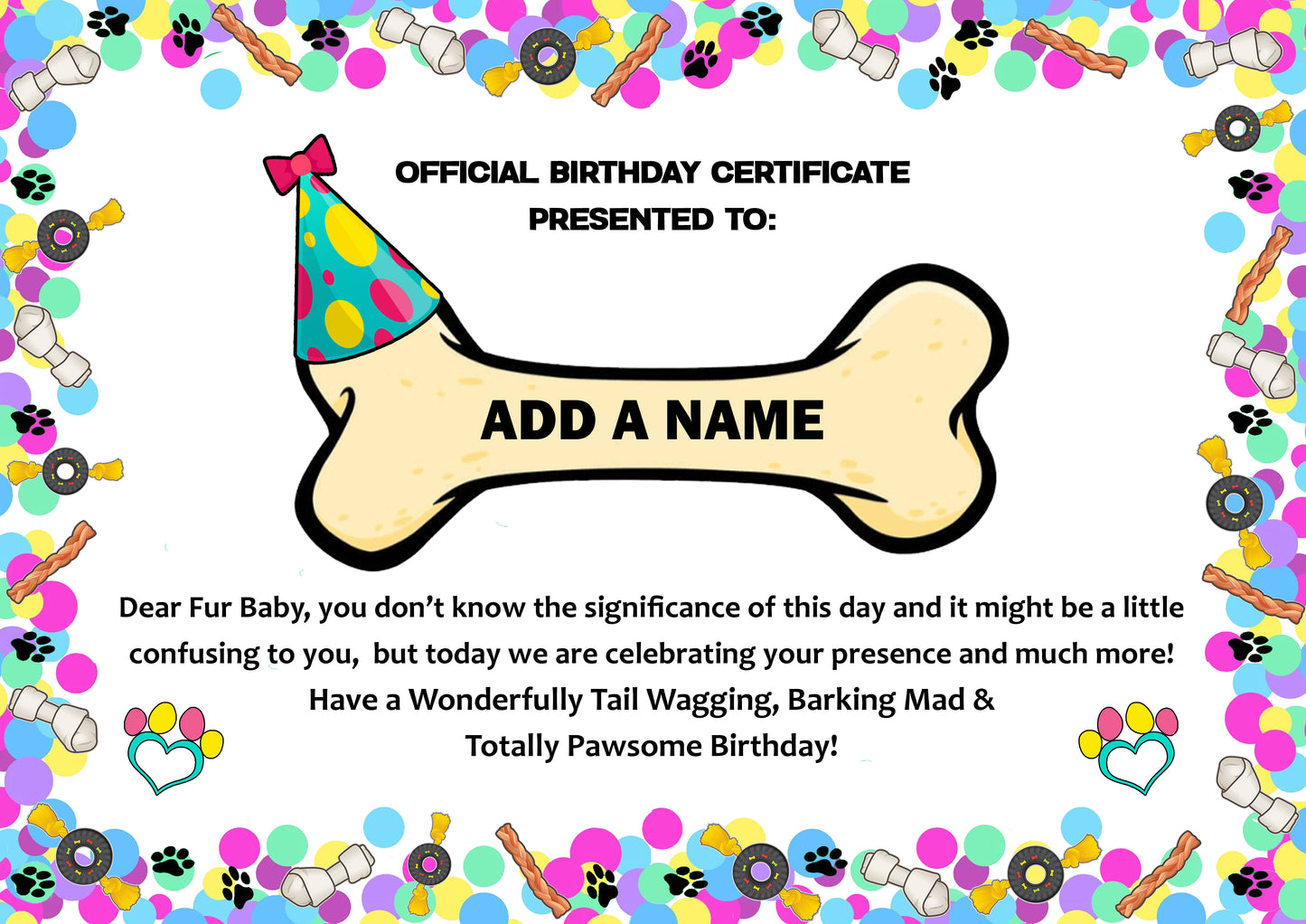 Dog Pawsome Birthday Personalised Prints
