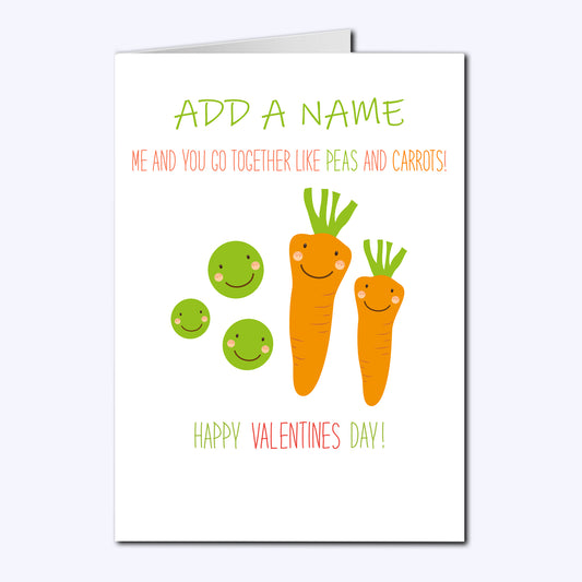 Peas & Carrots Personalised Valentine's Day Cards