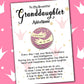 Granddaughter Pink Pocket Hug Badges & Personalised Crown and Star Message Cards