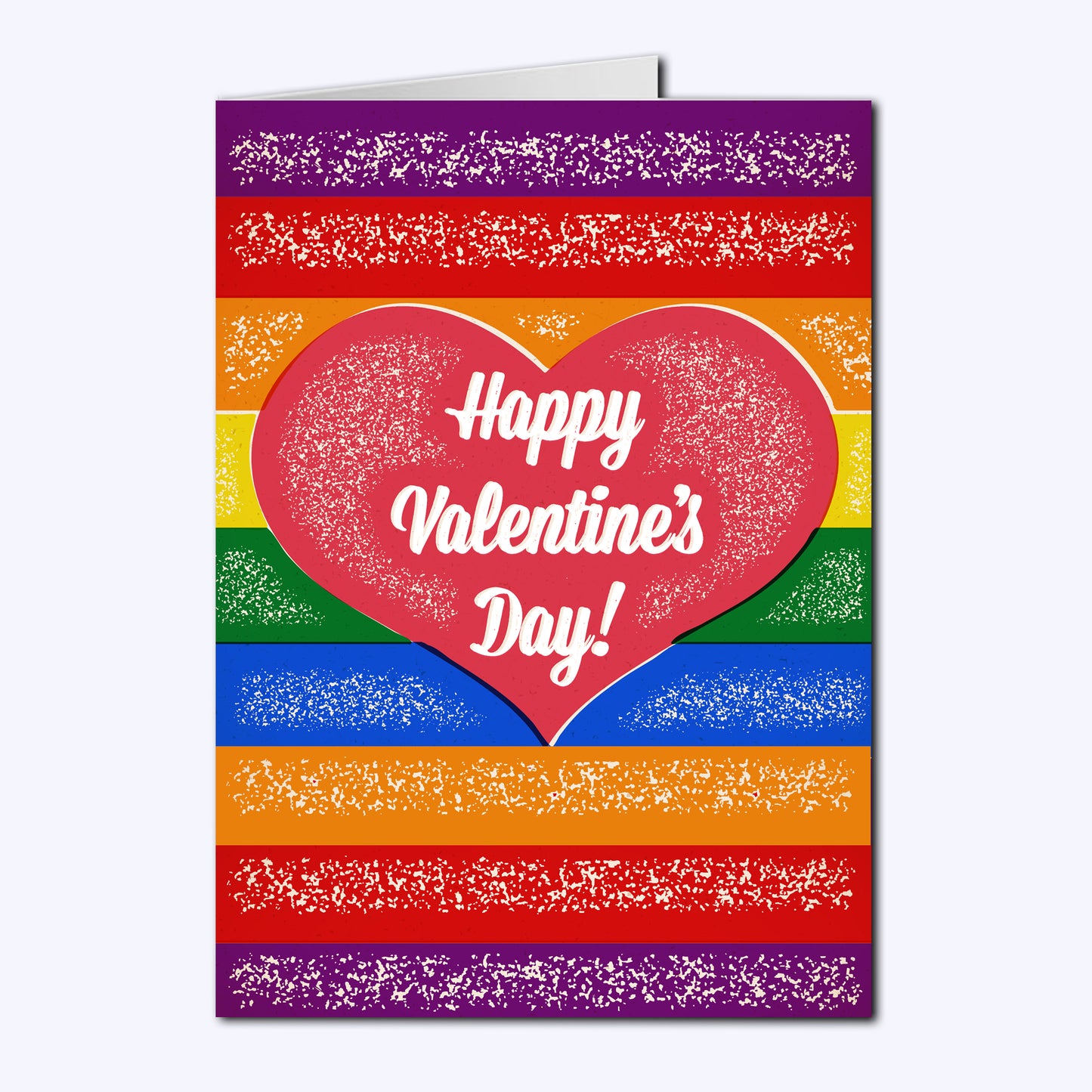 Rainbow Love Heart Valentine's Day Cards