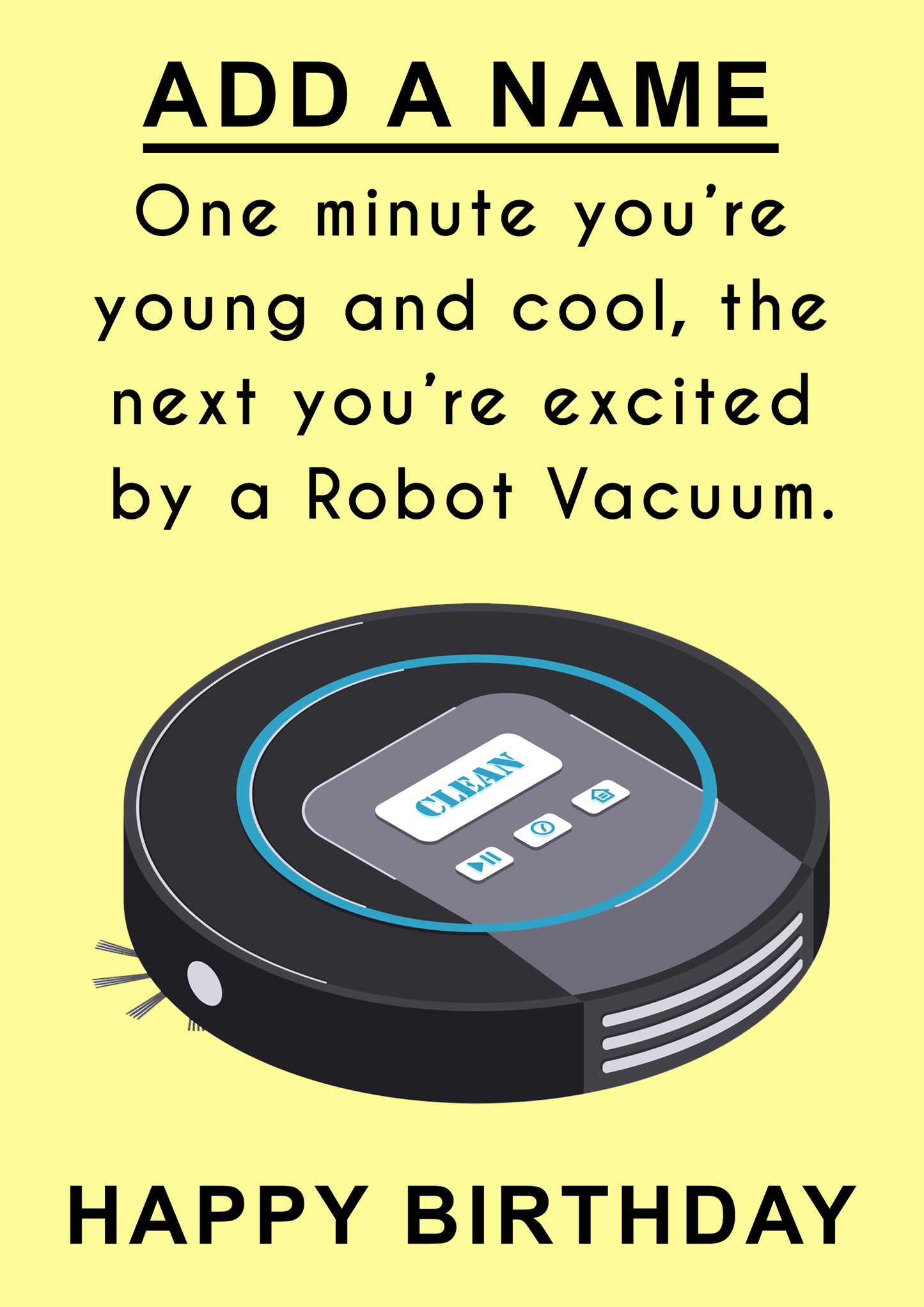 Robot Vacuum Personalised Birthday Card