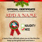 Personalised Naughty or Nice Santa Certificates
