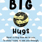 Sending Big Hugs Pin Badges With Personalised Blue Sky & Cloud Message Cards