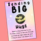 Sending Big Hugs Pin Badges With Personalised Candy Rainbow & Stars Message Cards