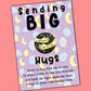 Sending Big Hugs Pin Badges With Personalised Moon Stars & Clouds Message Cards