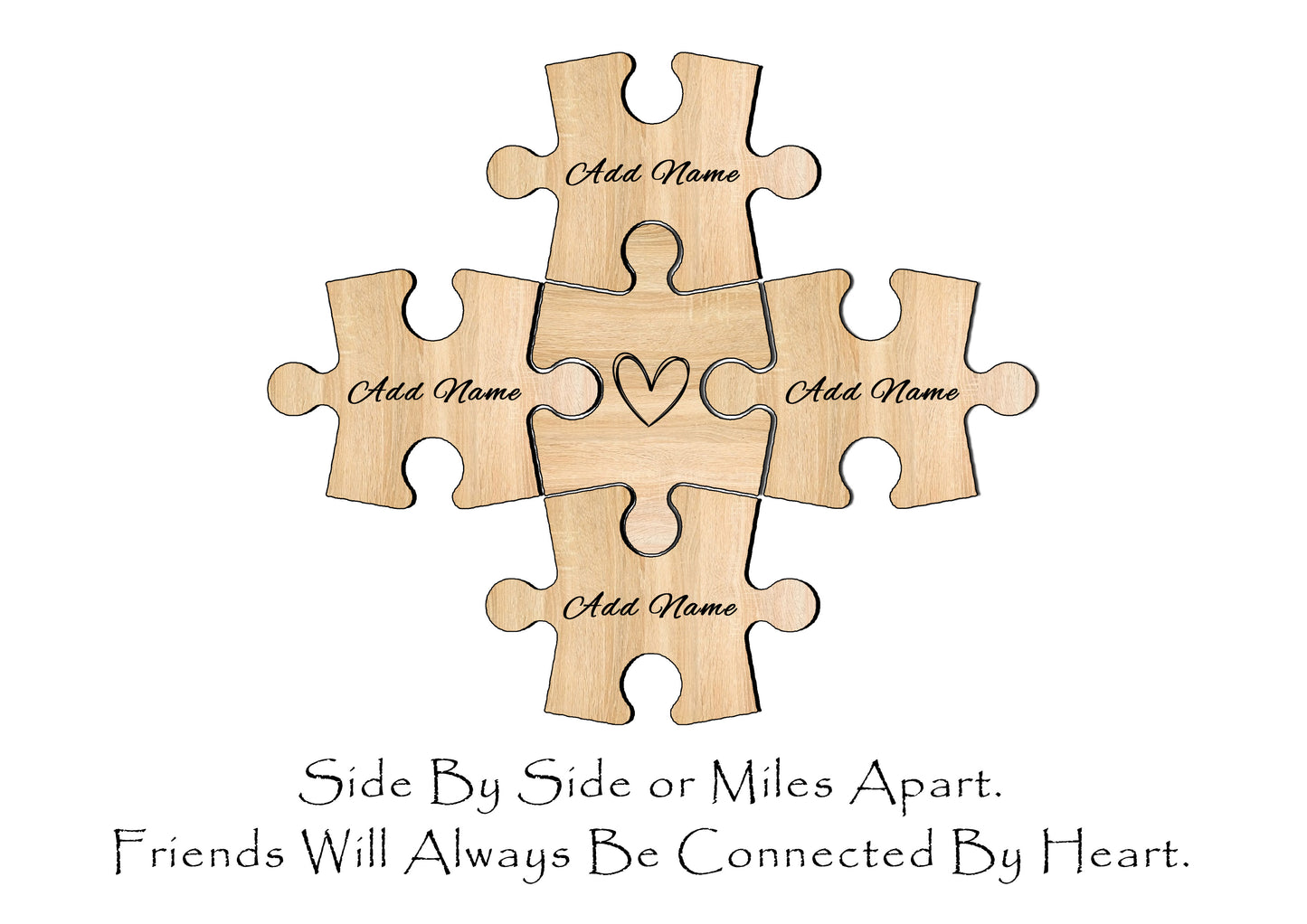 Connected By Heart Personalised Friends Print