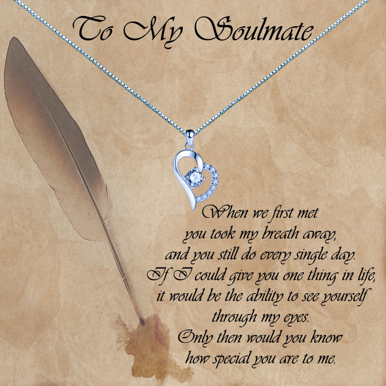 To My Soulmate - Quill Letter Message Necklace