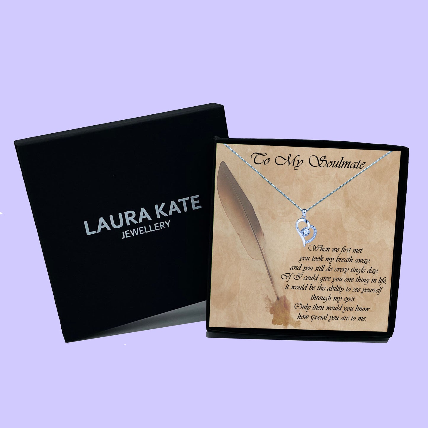 To My Soulmate - Quill Letter Message Necklace