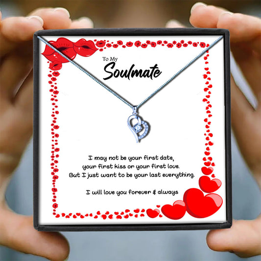 To My Soulmate - Hearts & Kisses Message Necklace