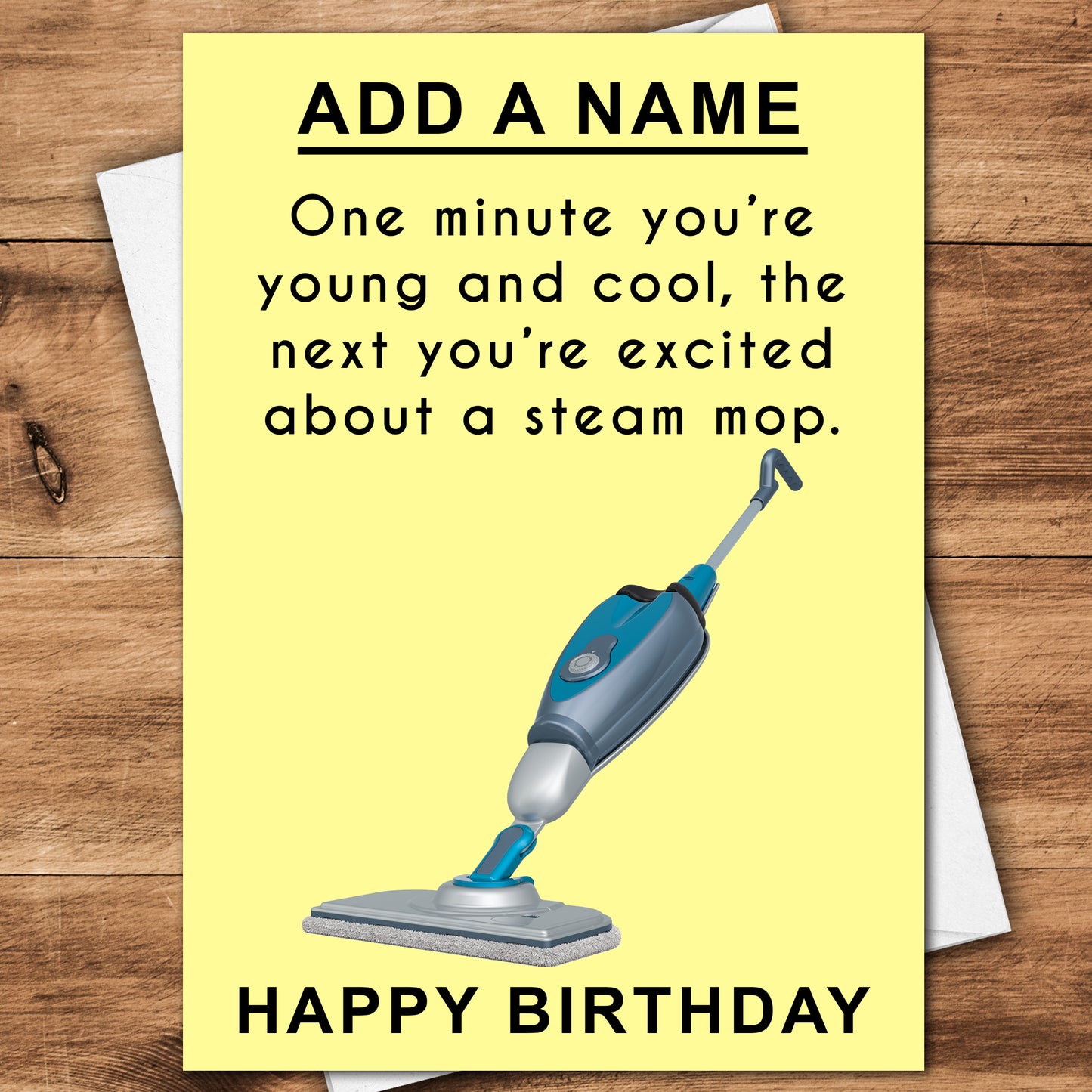 Steam Mop Personalised Birthday Card