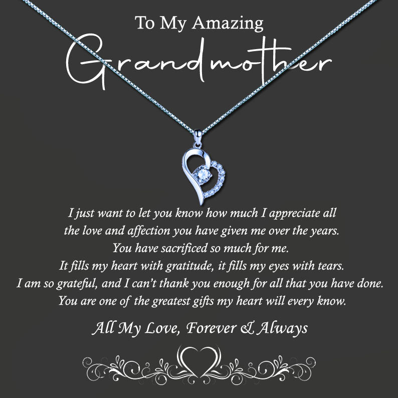 To My Amazing Grandmother Message Necklace