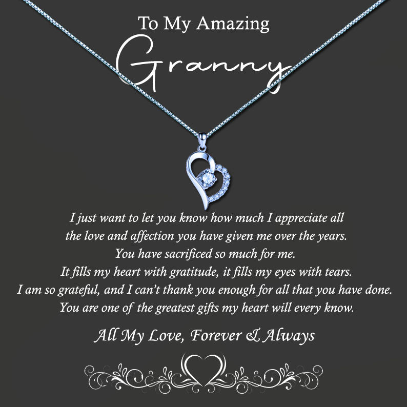 To My Amazing Grandmother Message Necklace