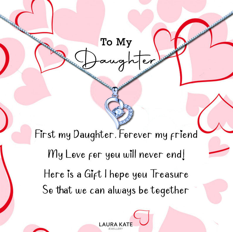 To My Daughter - Many Hearts Message Necklaces