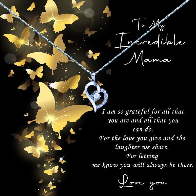 Incredible Mother - Gold Butterflies Message Necklace