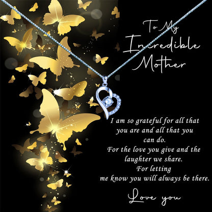 Incredible Mother - Gold Butterflies Message Necklace