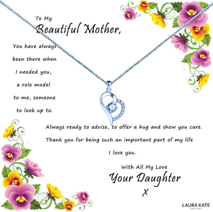 Beautiful Mother - Colourful Flowers Message Necklace