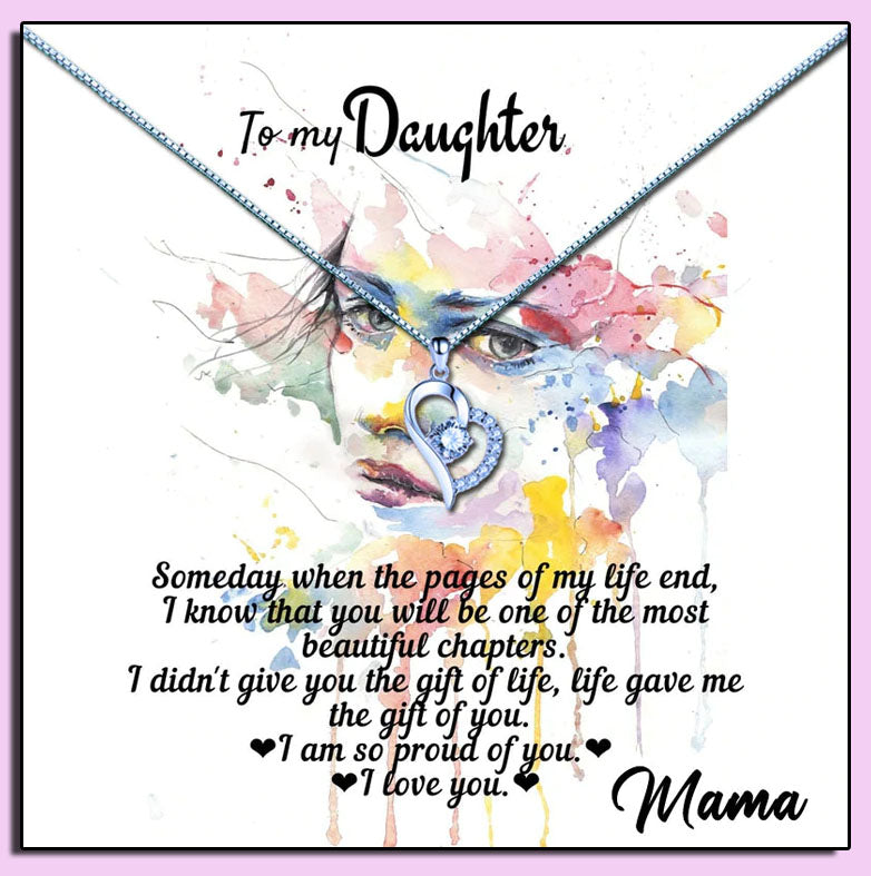 To My Daughter - Painted Woman Message Necklaces