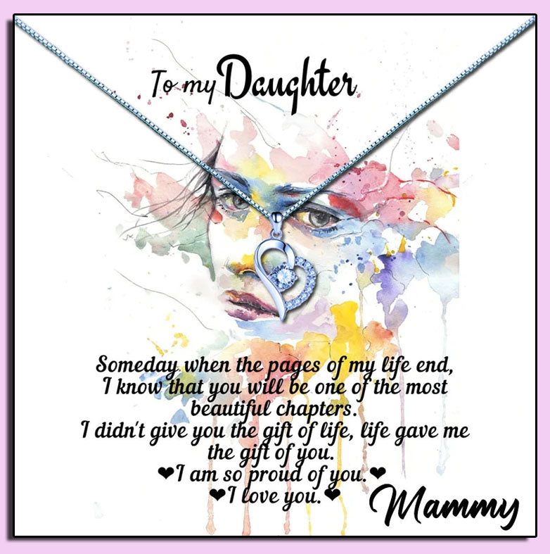 To My Daughter - Painted Woman Message Necklaces