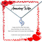 Valentine's Day Wife Red Heart Necklace & Message Jewellery Box