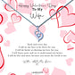 Valentine's Day Wife Pink Hearts Necklace & Message Jewellery Box