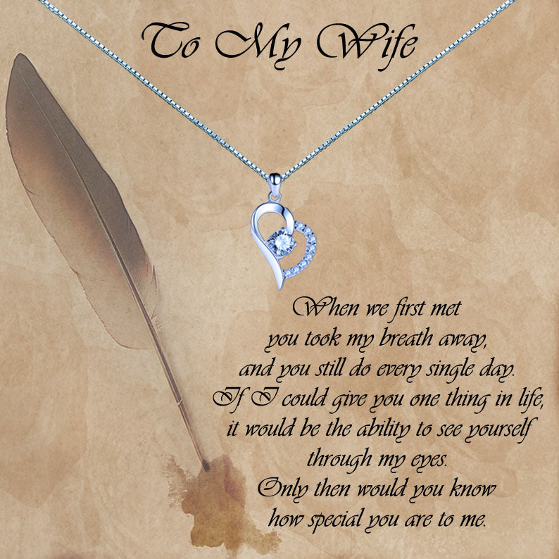 To My Wife - Quill Letter Message Necklace
