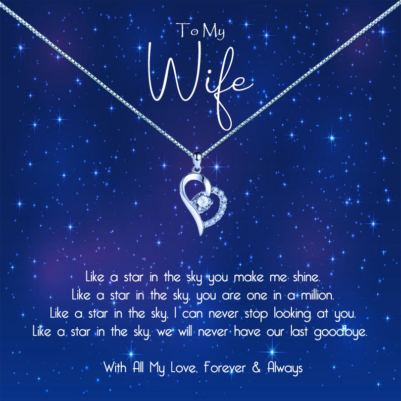 To My Wife - Stars in the Sky Message Necklace