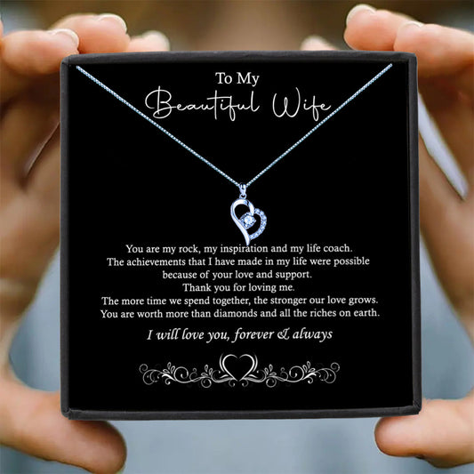 To My Beautiful Wife Message Necklace