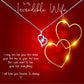 To My Incredible Wife - Romantic Red Gold Heart Message Necklace
