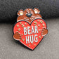 Bear Hug Red Heart Pin Badges & Personalised Daughter Message Cards