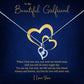 To My Beautiful Girlfriend - Gold Hearts Message Necklaces