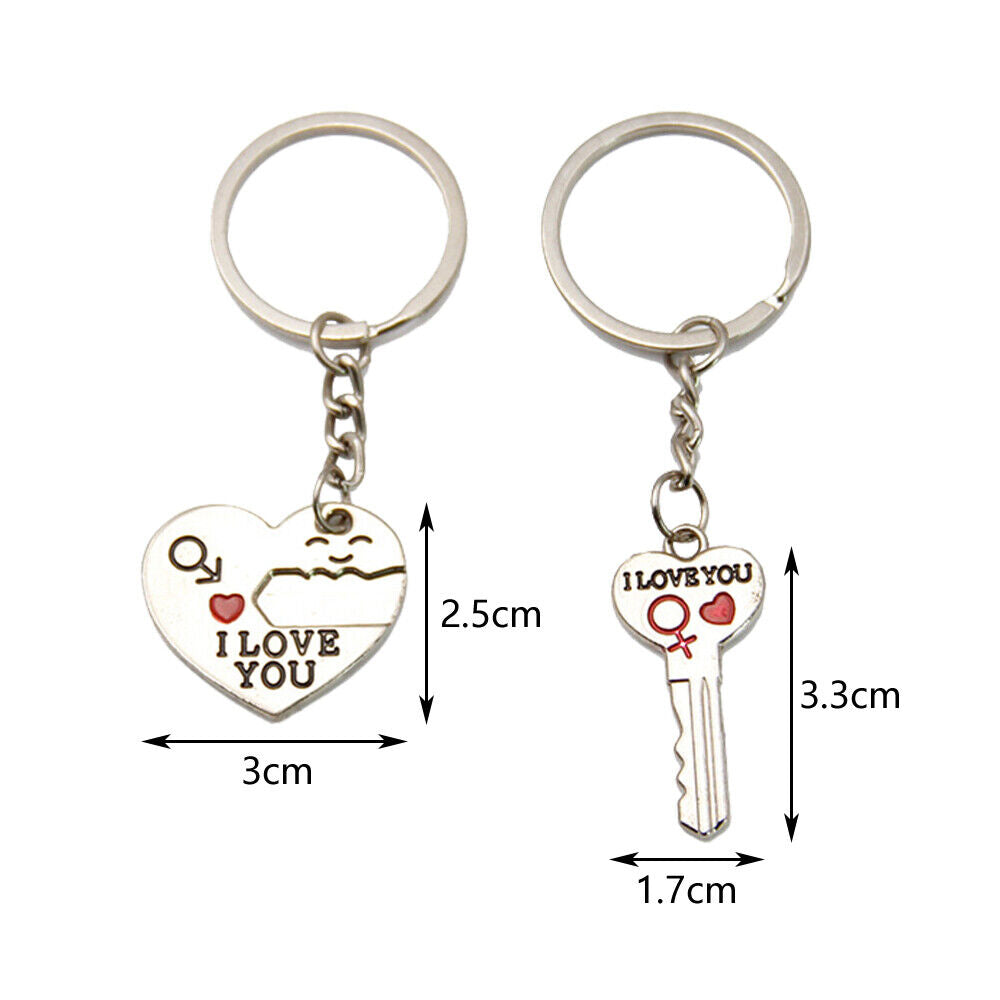 I Love You His & Hers Keyrings and Personalised Fiancé Card