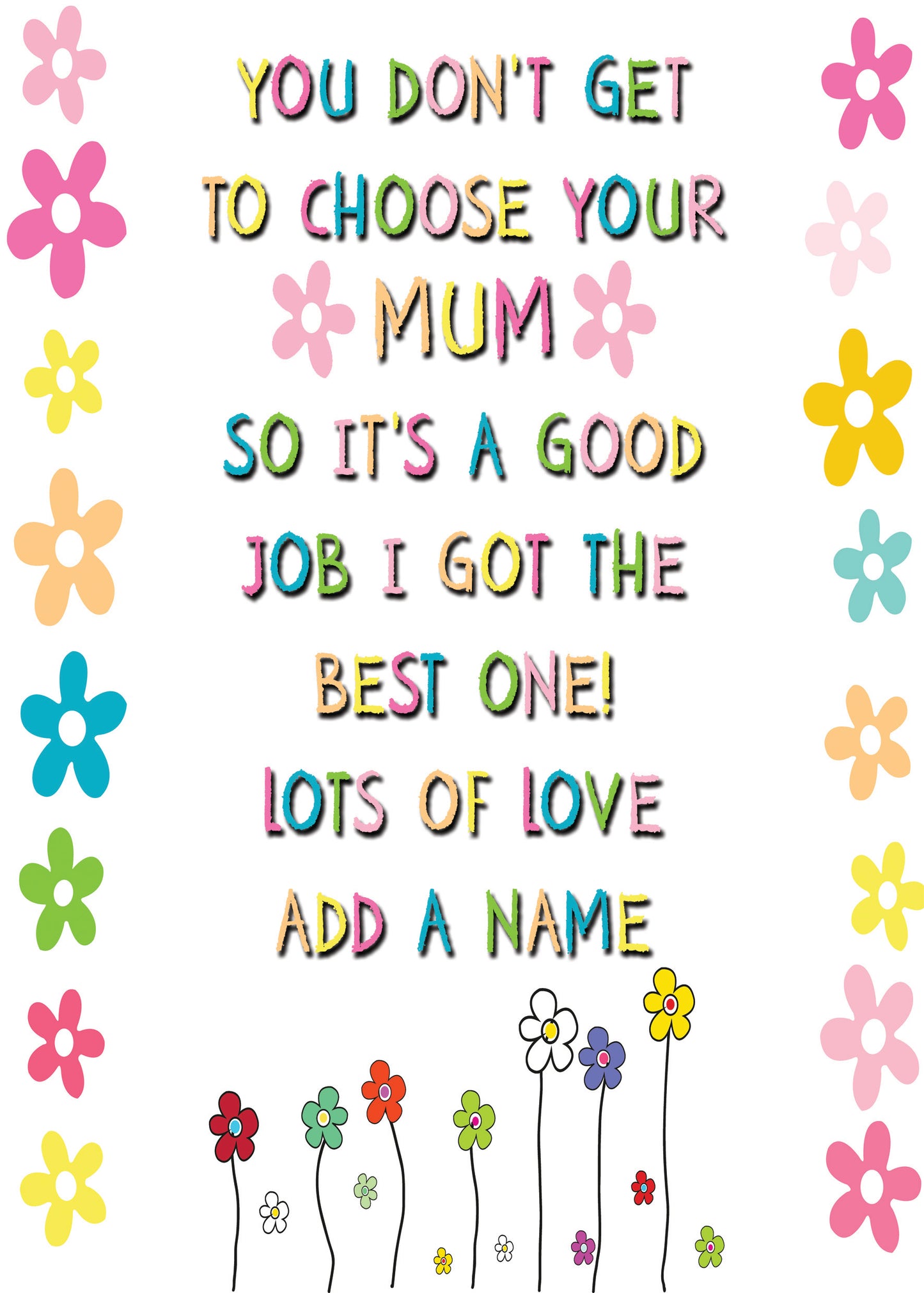 Colourful Flower Mother's Day Card