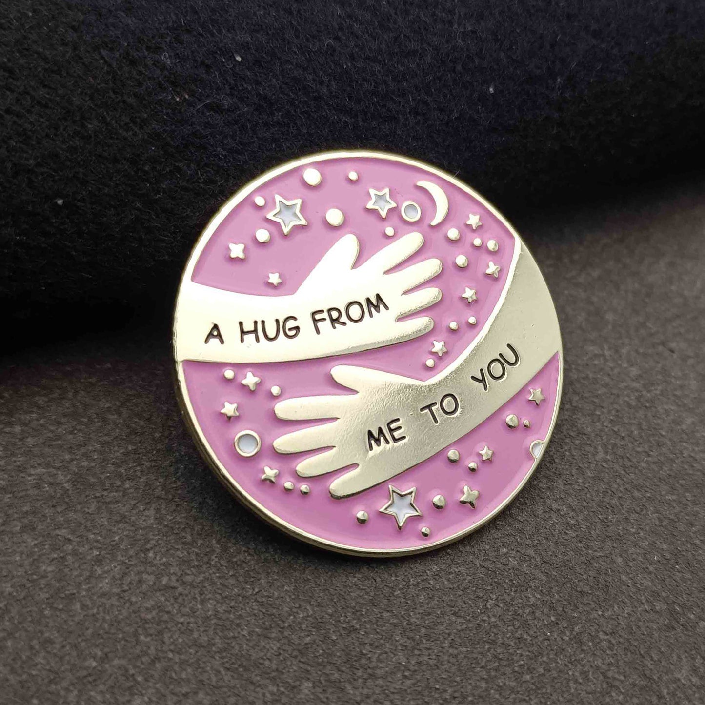 Daughter Pink Pocket Hug Badges & Personalised Crown and Star Message Cards